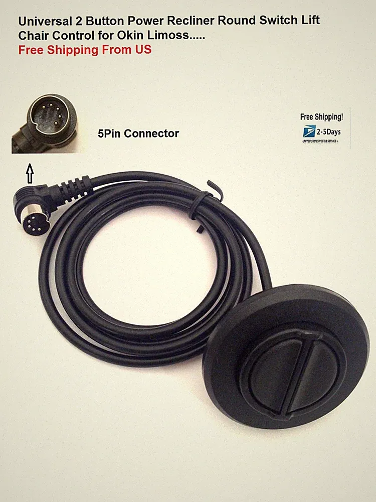Ashley 2 Button Power Recliner Round Switch lift chair hand control Pride OKin